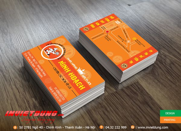 Mẫu Card visit nhà hàng gà tươi Mạnh Hoạch - Thái Nguyên